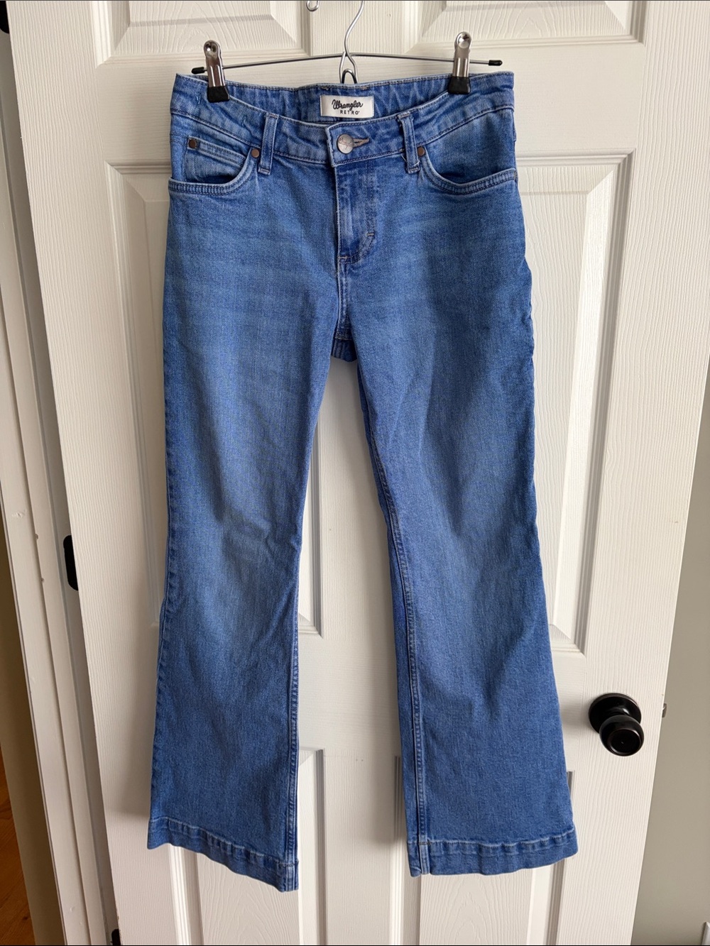 Wrangler Retro Mid Rise Trouser Light Blue Flare Jeans for Women